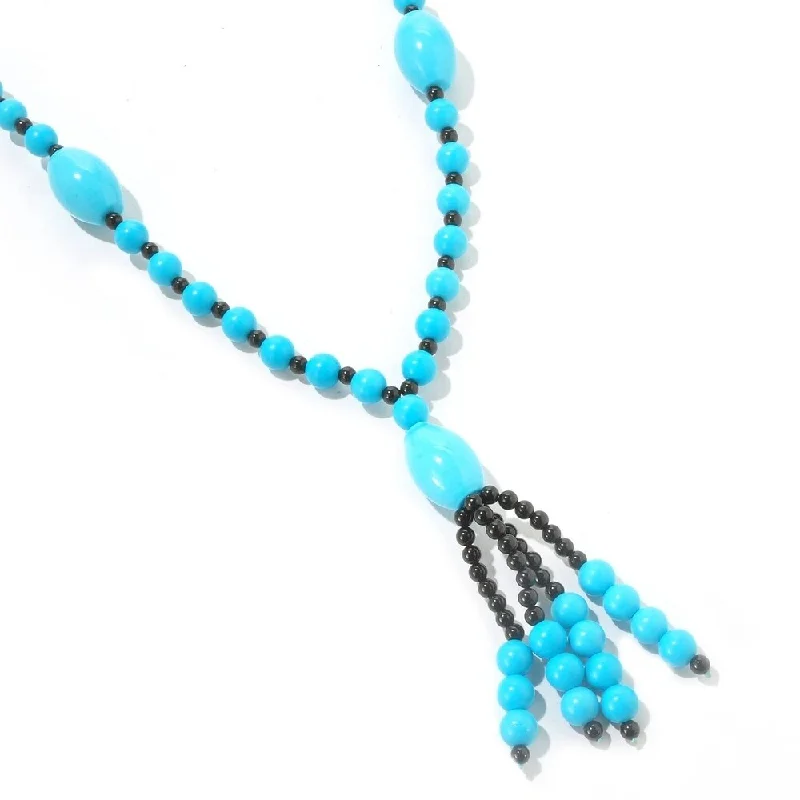 Turquoise healing necklaces-Sterling Silver 503.70ctw Turquoise Necklace 28.00'L