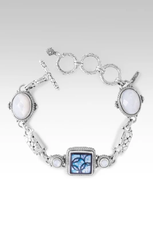 Tiny stack bangles-Believe Always Bracelet™ in Blue Mother of Pearl Mosaic