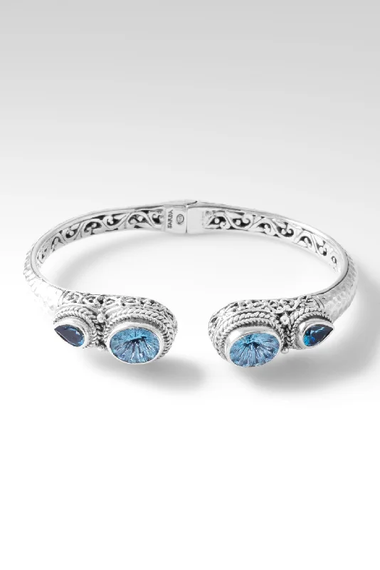 Glossy cuff bangles-Beautiful in Time Tip-to-Tip Bracelet™ in Top Sky Blue Topaz