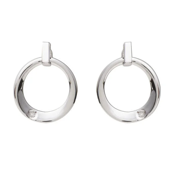 Bold cross earrings-Circle of Life Diamond Earrings