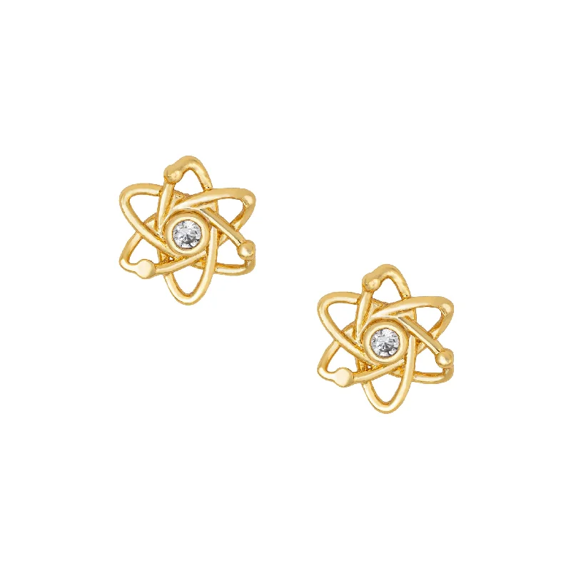 Wide hoop earrings-Atom Studs