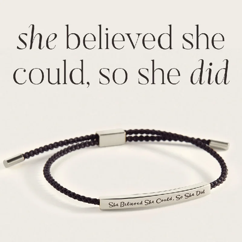 Glossy cuff bangles-She Believed She Could, So She Did Inspire Bracelet