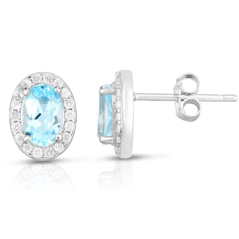 Bead weave earrings-Blue Topaz Earrings