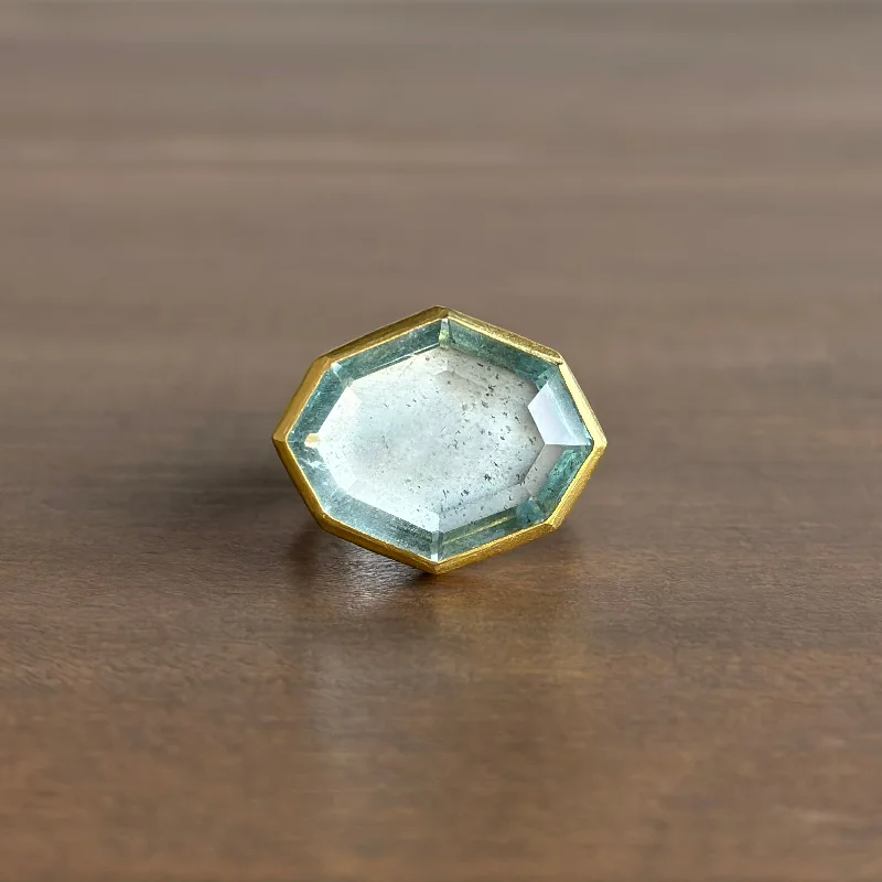 Large Aquamarine Tablet East-West Ring