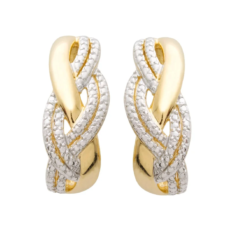 Alloy metal earrings-Diamond Twist Earrings