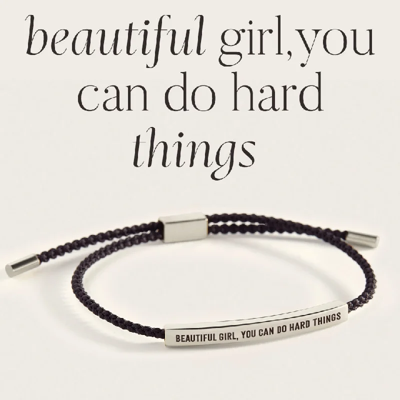 Light clay bangles-Beautiful Girl, You Can Do Hard Things Inspire Bracelet