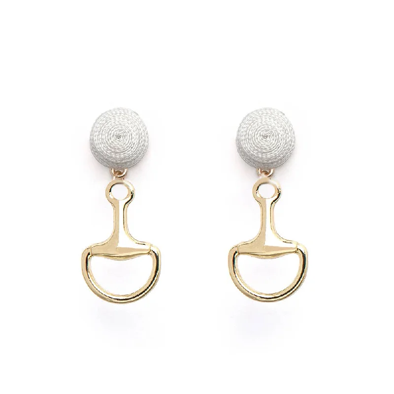 Baroque pearl earrings-Bit Earrings Gold - Thread