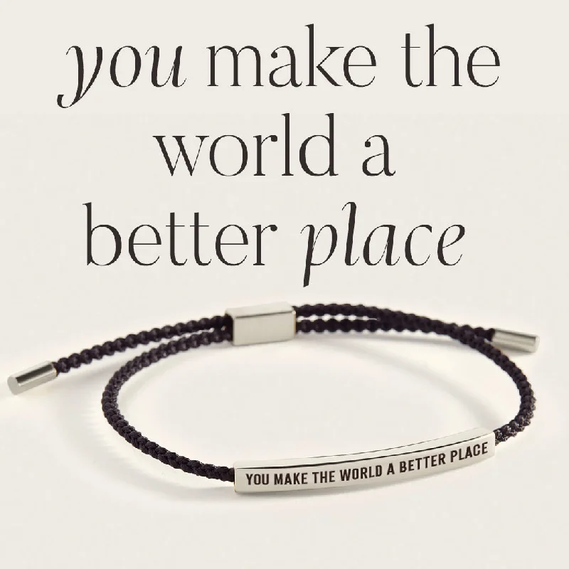 Open frame bangles-You Make The World A Better Place Inspire Bracelet