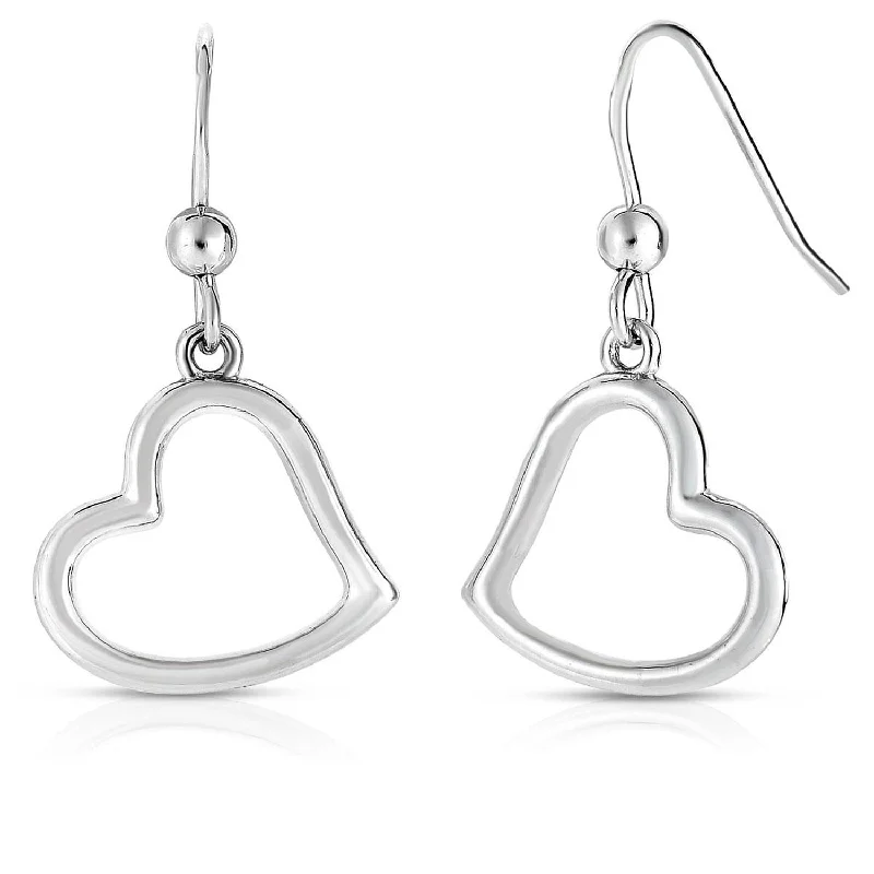 Reef knot earrings-Floating Heart Earrings