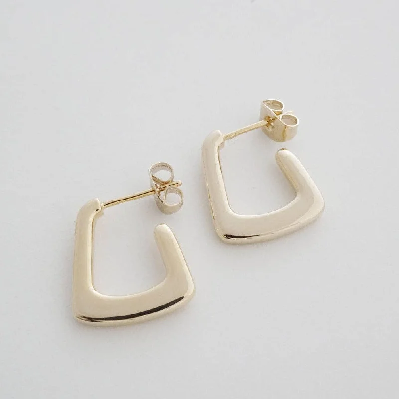 Vivid gem earrings-Gold Demi Hoop Earrings