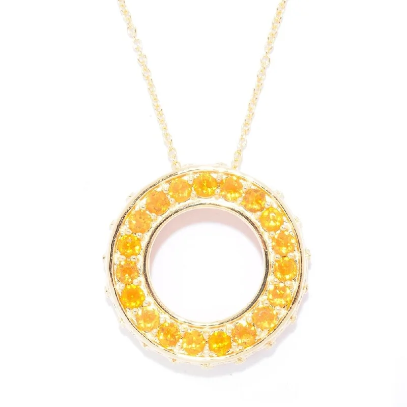 Multi-birthstone necklaces-Exotic Fire Opal Circle of Life Necklace