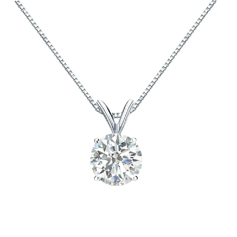 Whimsical bead necklaces-Auriya 1ctw Round Solitaire Diamond Necklace 18k Gold (H-I, SI1-SI2)