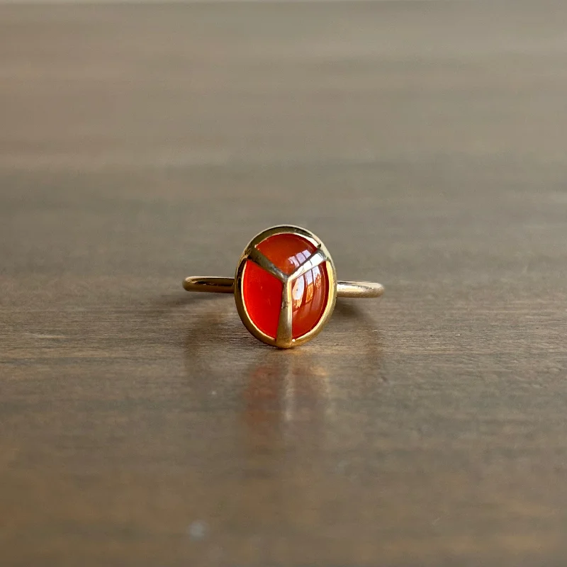 Carnelian Lucky Scarab Ring