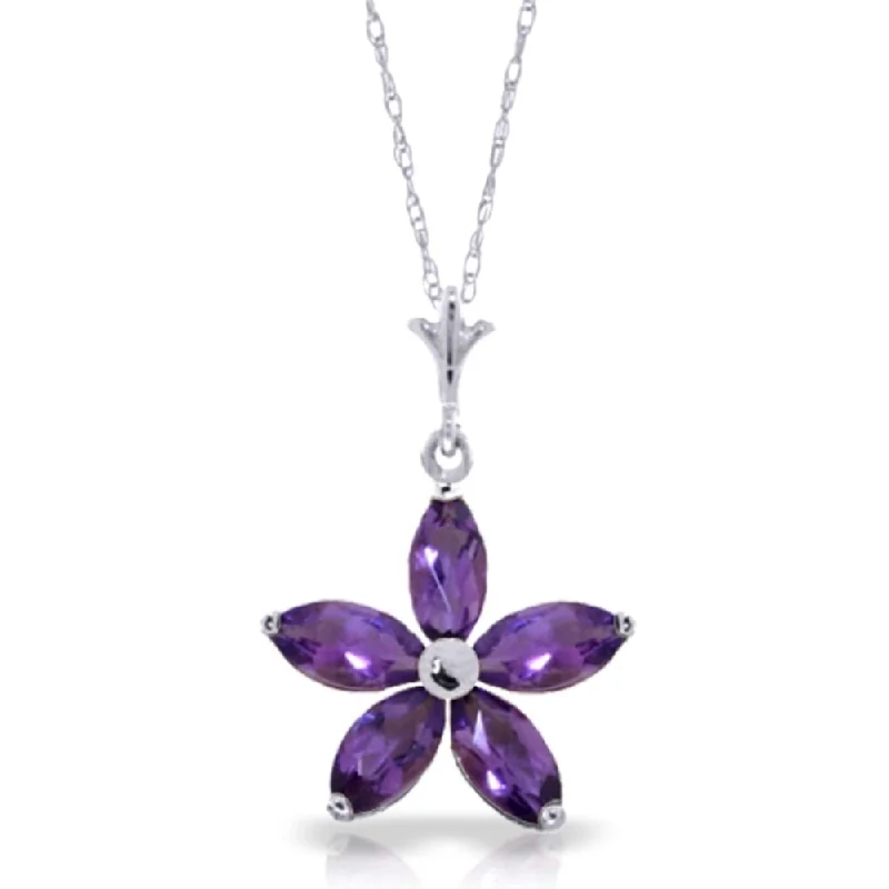 Crystal-twisted necklaces-1.4 CTW 14K Solid White Gold I Summon You Amethyst Necklace