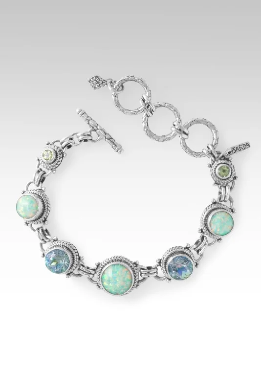 Loop charm bangles-Courage to Trust Bracelet II™ in Green Tea Simulated Opal