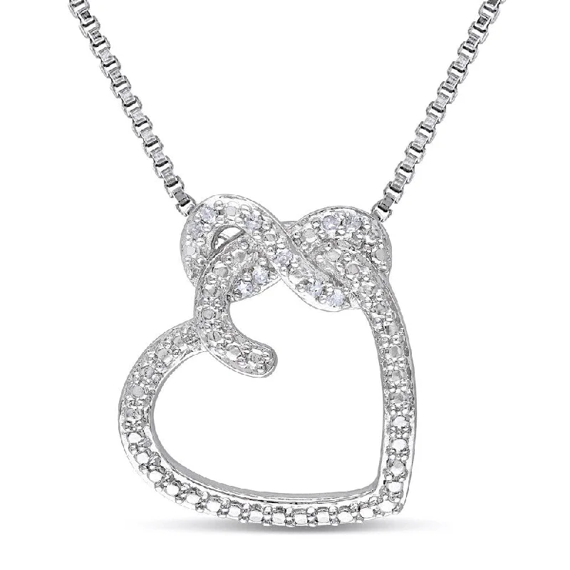 Vivid stone necklaces-Miadora Sterling Silver and Diamond Accent Infinity Heart Necklace