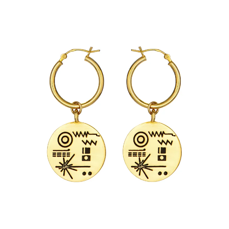 Topaz earrings-Golden Record Earrings