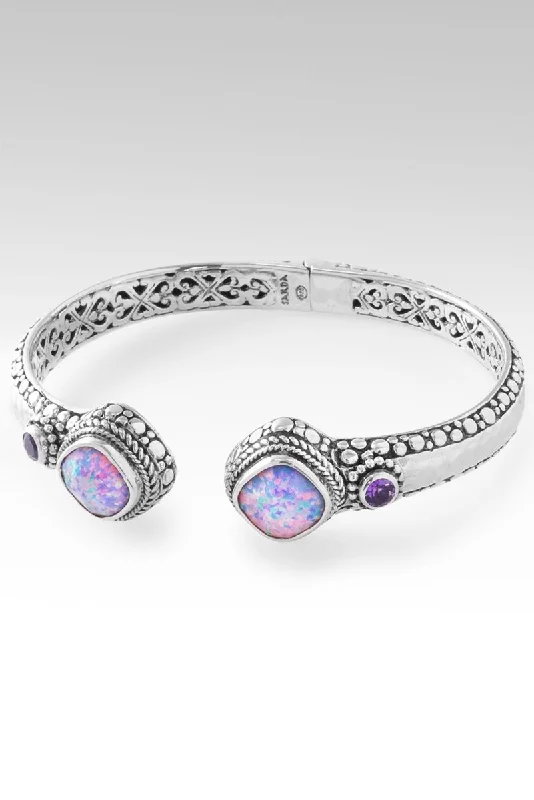 Tiny wing bangles-Lasting Change Tip-to-Tip Bracelet™ in Multi Lavender Simulated Opal