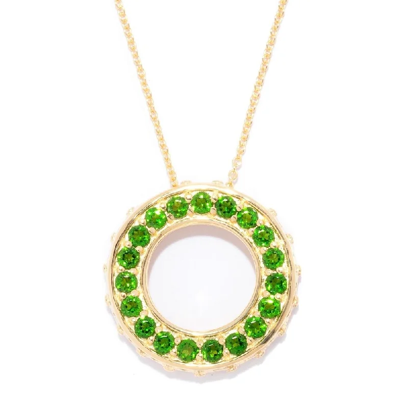 Victorian style necklaces-Exotic Chrome Diopside Circle of Life Necklace