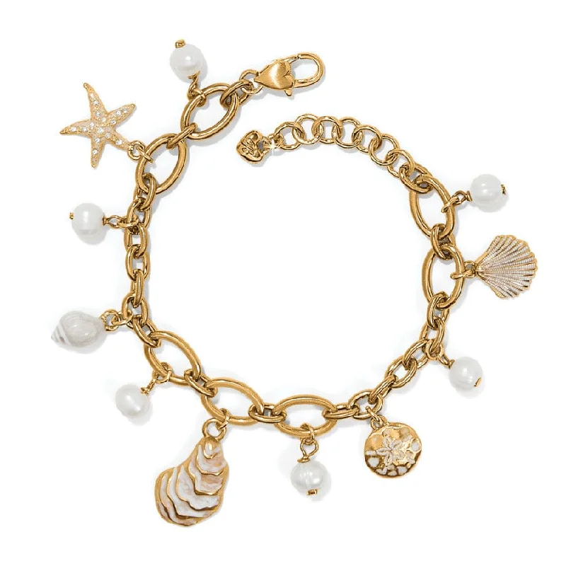 Bamboo weave bangles-Sunset Cove Pearl Charm Bracelet