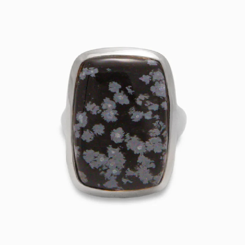 Snowflake Obsidian Ring