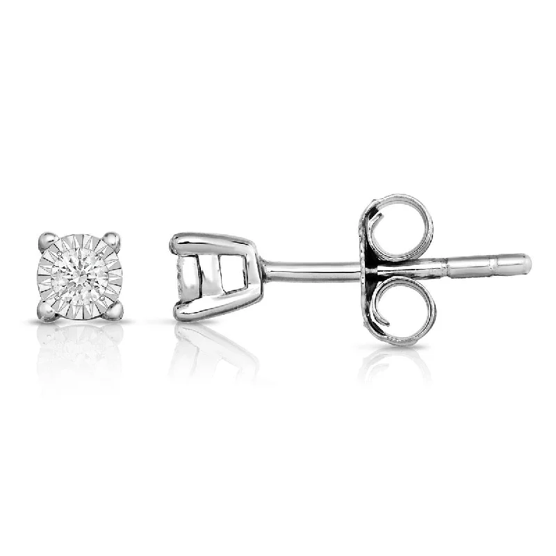 Astro charm earrings-Miracle Set Diamond Solitaire Earring Collection