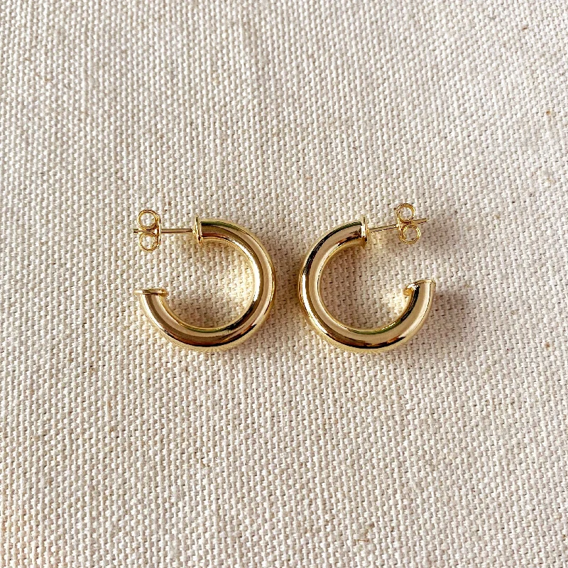 High gloss earrings-Anne 18k Gold Filled Half-Hoops Earrings