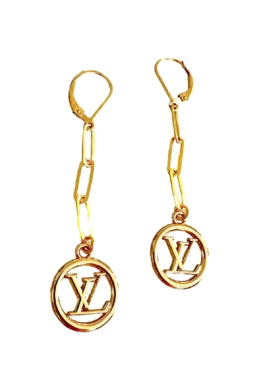 Reef knot earrings-LV Gold Circle Earrings