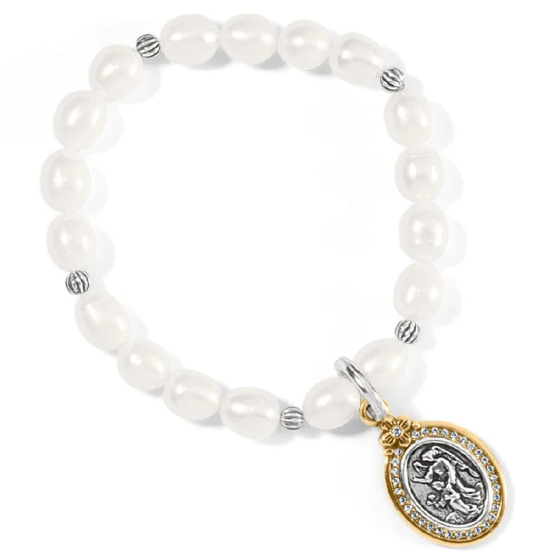 Topaz bangles-Guardian Angel Pearl Stretch Bracelet