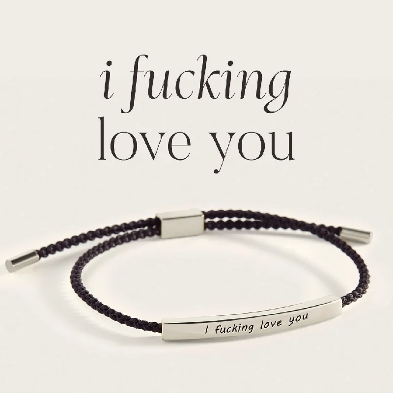 Bamboo weave bangles-I Fucking Love You Inspire Bracelet