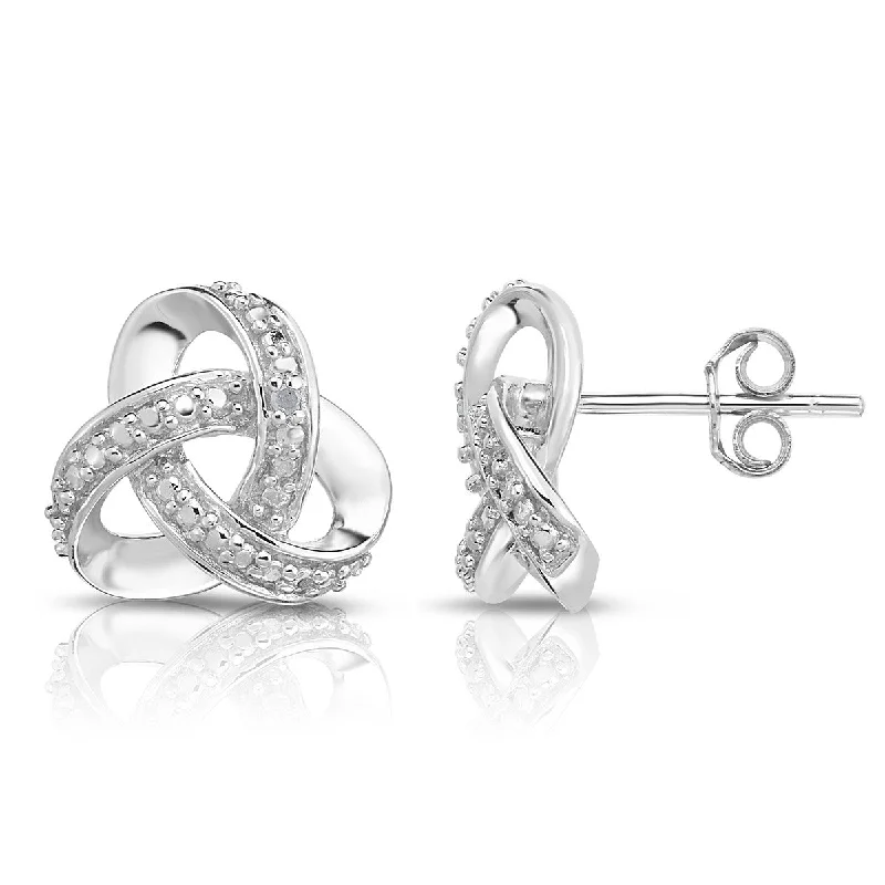 Cosmic glow earrings-Diamond Love Knot Earrings