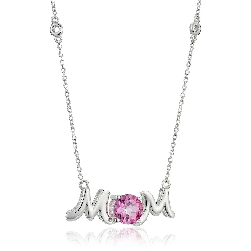 Woven knot necklaces-925 Sterling Silver Pink Topaz Necklace