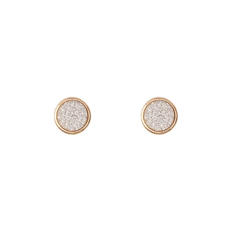 Large hoop earrings-Round Glitter Stud Earrings