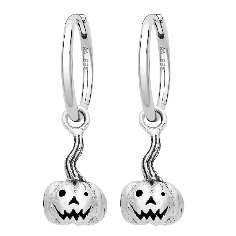 Tide design earrings-ROLY the PUMPKIN - Sterling Silver Hoops