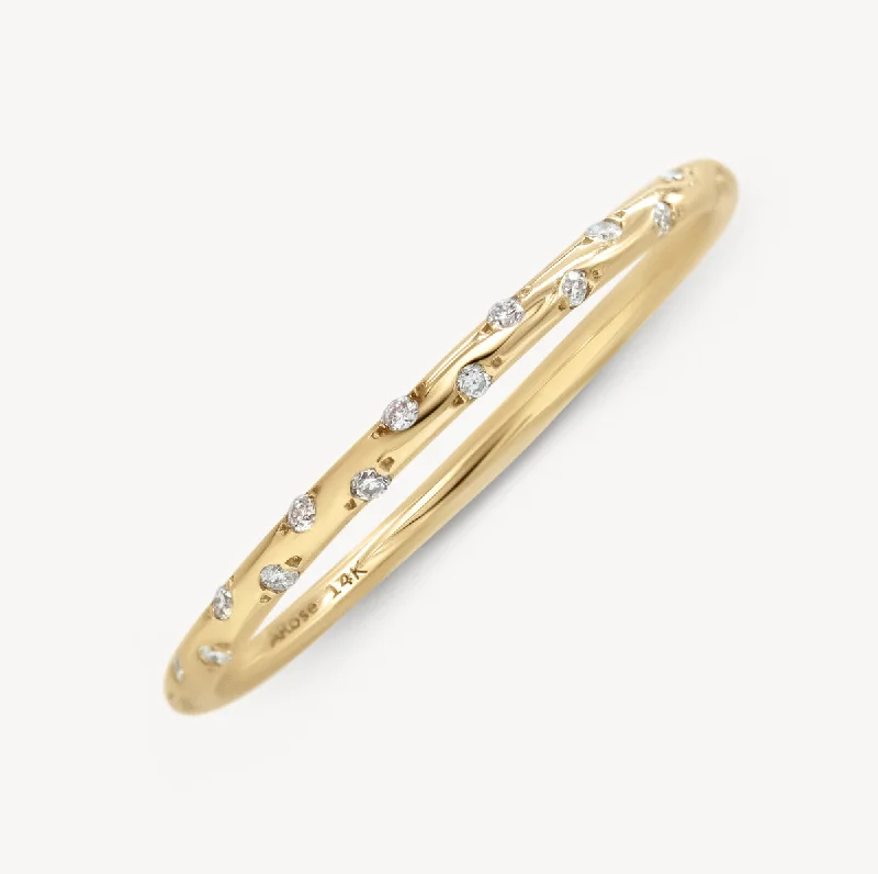 Thin Starry Diamond Eternity Band