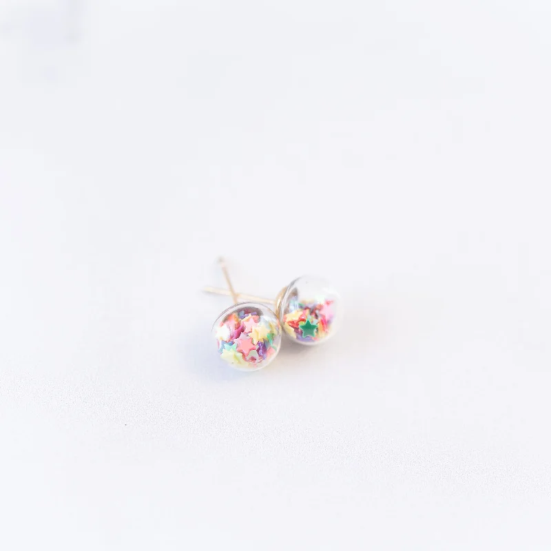 Topaz earrings-Rainbow | Mini Star Confetti Stud Earrings