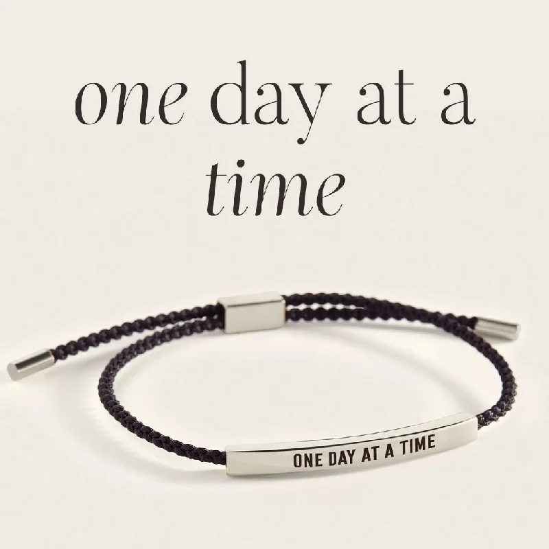 Wide gold bangles-One Day At A Time Inspire Bracelet