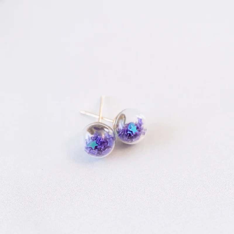 Light drop earrings-Purple | Mini Star Confetti Stud Earrings