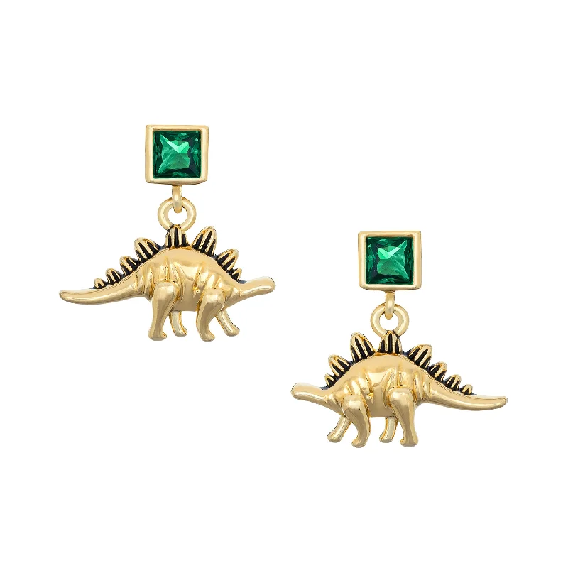 Baroque pearl earrings-Stegosaurus Earrings