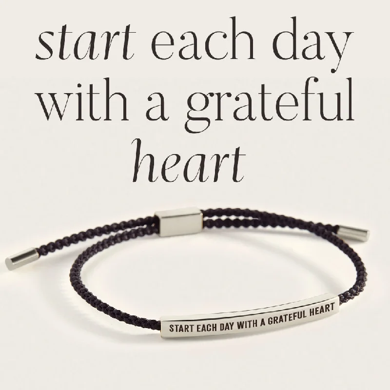 Vintage flair bangles-Start Each Day With A Greatful Heart Inspire Bracelet