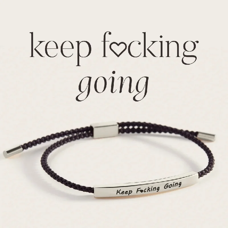 Silk wrap bangles-Keep F♥cking Going Inspire Bracelet