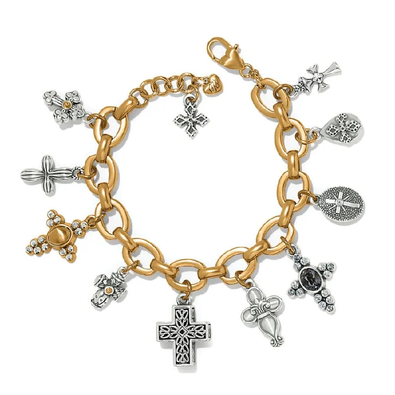 Old cameo bangles-Heavenly Cross Charm Bracelet