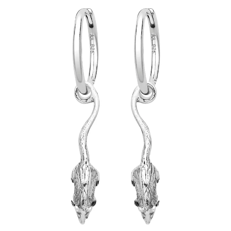 Swirl shape earrings-RATTUS - Sterling Silver Hoops