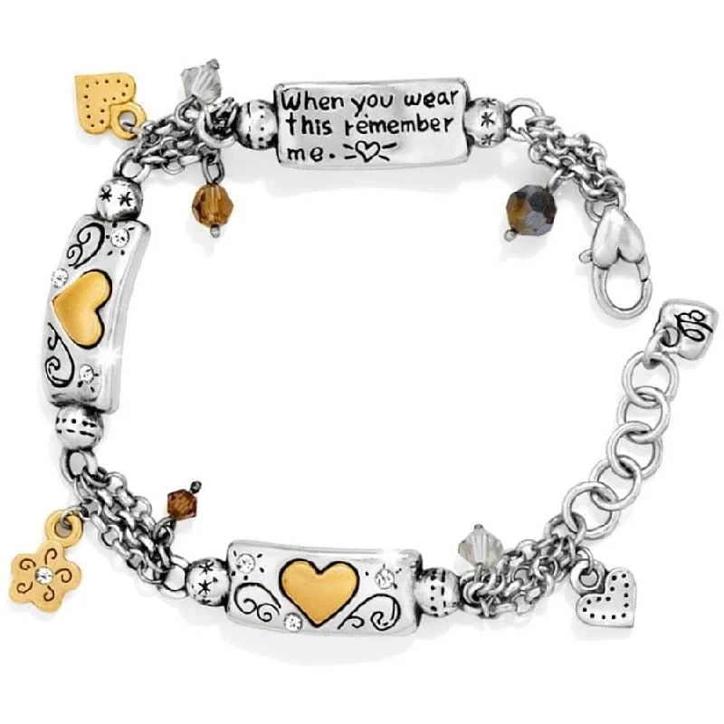 Polished silver bangles-Remember Your Heart Bracelet