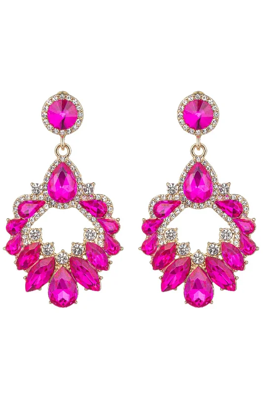 Twine bead earrings-Eye Candy Los Angeles - Ari Hot Pink Statement Earring