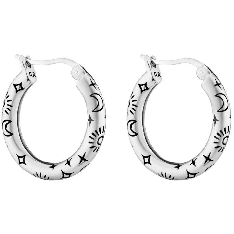 Trekker braid earrings-TWILIGHT - Sterling Silver Hoops