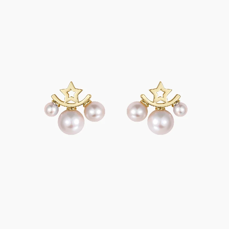 Light drop earrings-Star Fresh Pearl Earrings