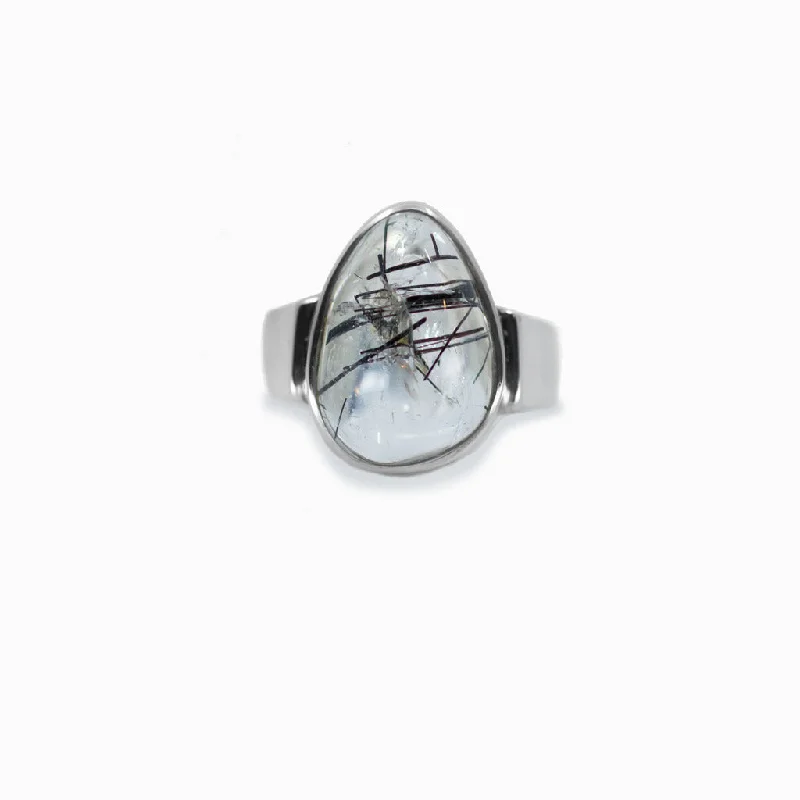 Tourmalinated Quartz Ring