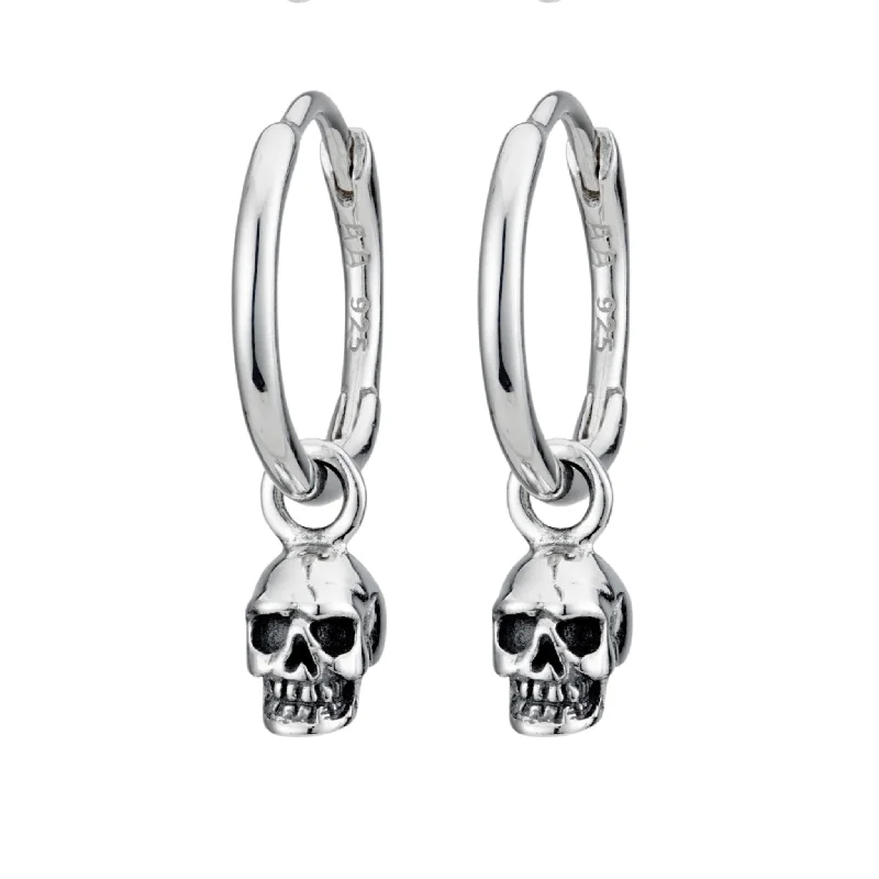 Silk cord earrings-IMMORTAL - Sterling Silver Hoops