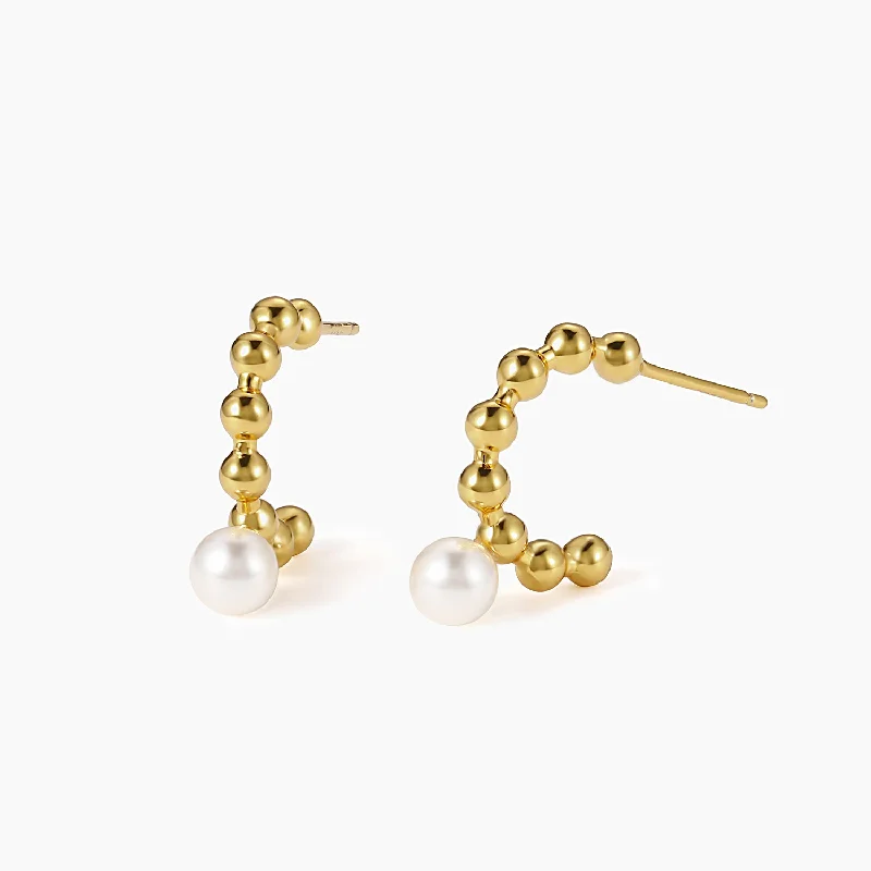 Light drop earrings-S925 Baroque Pearl Huggie Earring For Women